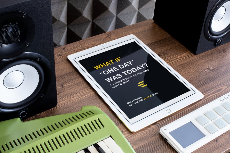 iPad displaying the What If Shift 10-minute guide, representing the course